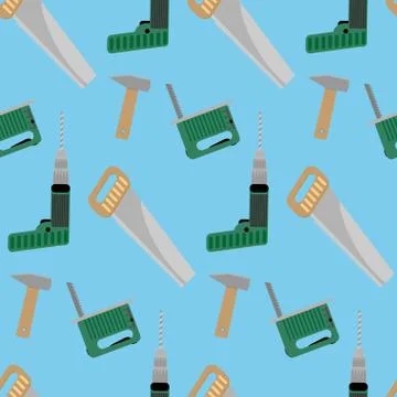 Seamless pattern instrument for construction Stock Illustration