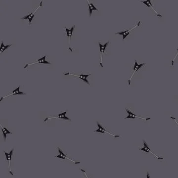 Seamless pattern instrument electric guitar cartoon vector Stock Illustration