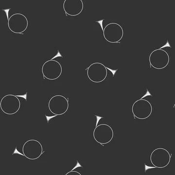 Seamless pattern instrument post horn cartoon vector Stock Illustration