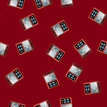 Seamless pattern instrument watt meter cartoon vector Stock Illustration