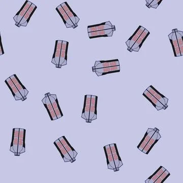 Seamless pattern insulation vest heated cartoon vector Stock Illustration