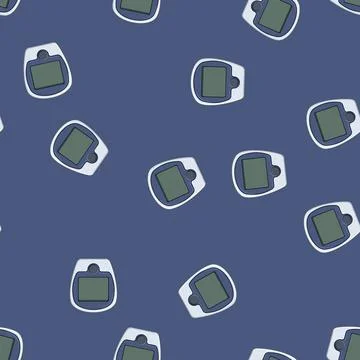 Seamless pattern insulin blood glucometer cartoon vector Stock Illustration