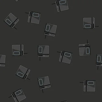 Seamless pattern integration charging mouse pad wireless cartoon vector Stock Illustration