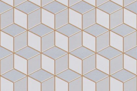 Seamless pattern with interconnected cubes in a three-dimensional geometric. Stock Illustration