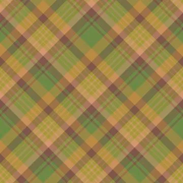 Seamless pattern in interesting brown, beige and green moss colors for plaid, Stock Illustration