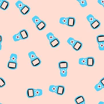 Seamless pattern interface car diagnostic scanner cartoon vector Stock Illustration