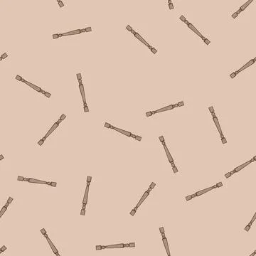 Seamless pattern interior balustrade wooden cartoon vector Stock Illustration