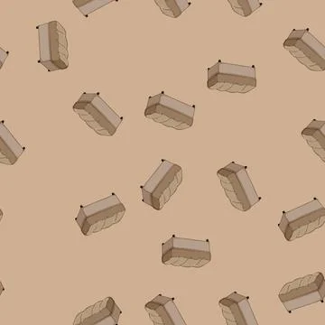 Seamless pattern interior bench bedroom cartoon vector イラスト素材