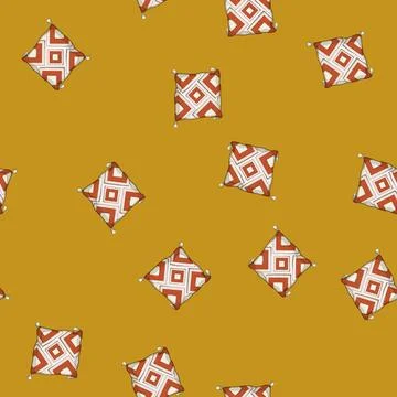 Seamless pattern interior boho pillow cartoon vector Illustrazione stock