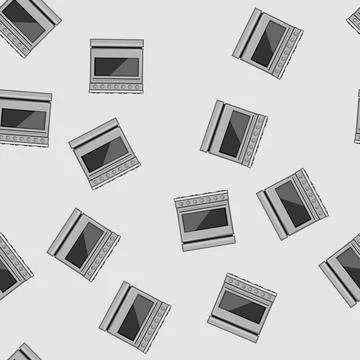 Seamless pattern interior kitchen stove cartoon vector 스톡 일러스트