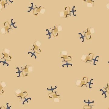 Seamless pattern interior office chair cartoon vector 스톡 일러스트