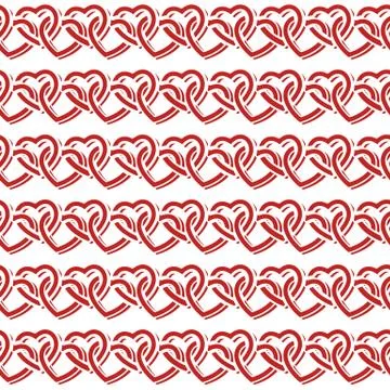 Seamless pattern with interlocking hearts. Vector illustration. 스톡 일러스트