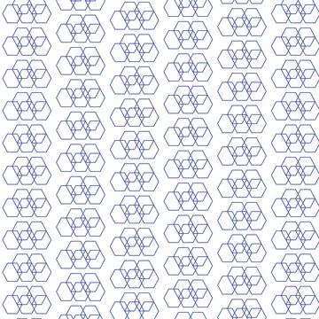 Seamless pattern of interlocking hexagons in light blue Stock Illustration