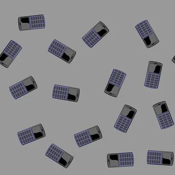 Seamless pattern internet button phone cartoon vector Stock Illustration