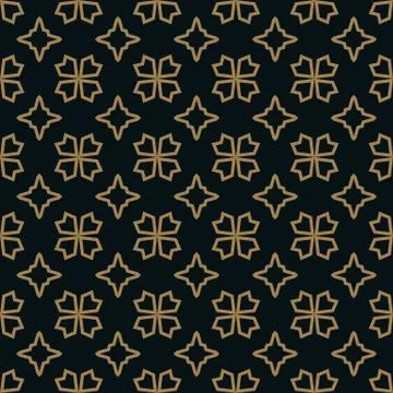 Seamless pattern of intersecting thin gold lines on black background. Abstrac Stock Illustration