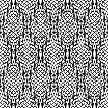 Seamless pattern with intersecting wavy black lines 5854 Stock Illustration