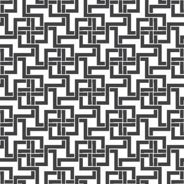 Seamless pattern of intersecting zigzag shapes with swatch for filling. Stock Illustration