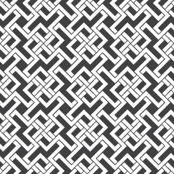 Seamless pattern of intersecting zigzag shapes with swatch for filling. Stock Illustration