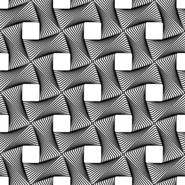 Seamless pattern with intertwined, braided lines texture. Vector art. Illustrazione stock