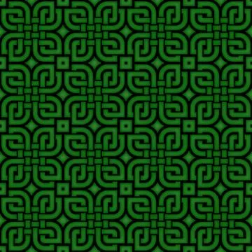 Seamless pattern of interwoven lines in the form of a green squares 스톡 일러스트