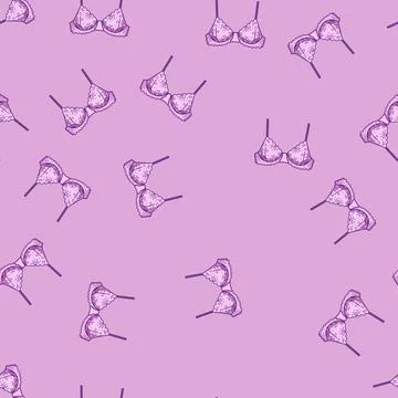 Seamless pattern intimate bra lace cartoon vector Stock Illustration