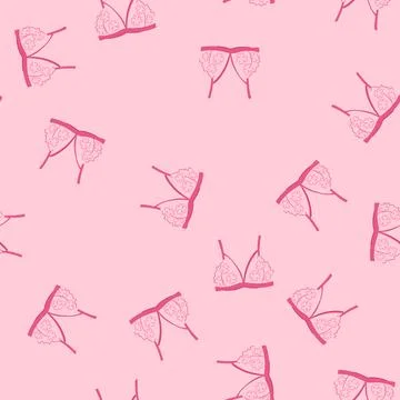 Seamless pattern intimate bra lace cartoon vector Stock Illustration