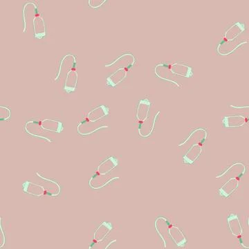 Seamless pattern intravenous iv drip bag cartoon vector イラスト素材