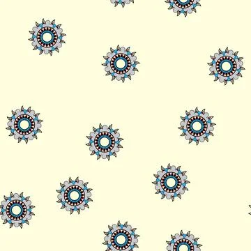Seamless pattern Intricate traditional mandala with paisley inspired floral m Stock Illustration