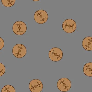 Seamless pattern invention wheel ancient cartoon vector Stock Illustration