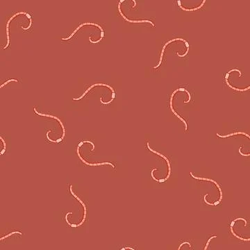 Seamless pattern invertebrate worm cartoon vector Stock Illustration