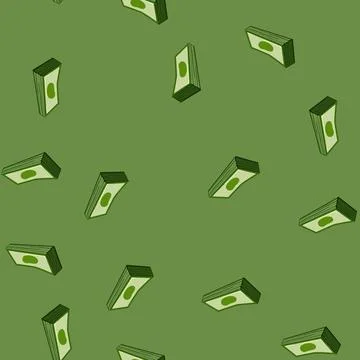 Seamless pattern investment cash stack cartoon vector Illustrazione stock