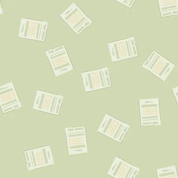 Seamless pattern invoice tax form cartoon vector Illustrazione stock