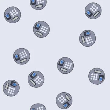 Seamless pattern iris biometric security device cartoon vector Stock Illustration