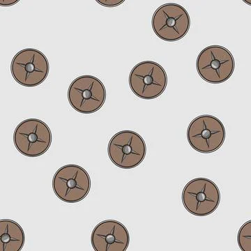 Seamless pattern iron viking shield cartoon vector Stock Illustration