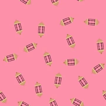 Seamless pattern islamic arabic lantern cartoon vector Stockillustratie