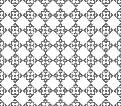 Seamless pattern with islamic geometric ethnic tile design in black and whi.. Stock Illustration