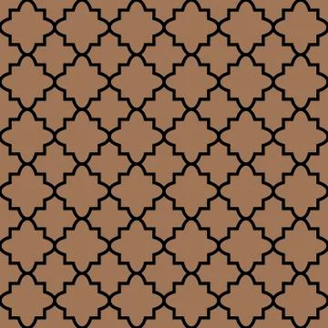 Seamless pattern in islamic style, vector geometric ornament texture or backg Stock Illustration