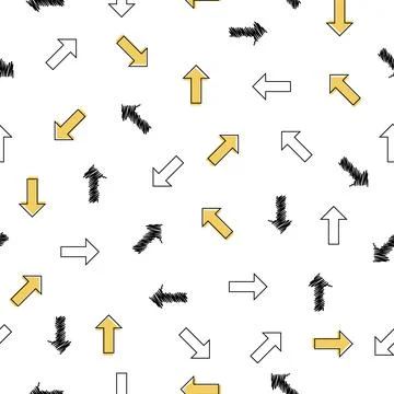 Seamless pattern with isolated arrows on a white background. Stock Illustration