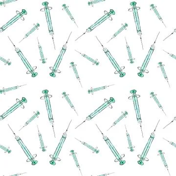 Seamless pattern with isolated injectors Stock Illustration