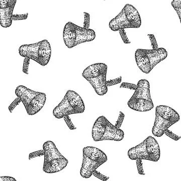 Seamless pattern isolated megaphone sketch hand drawn Stockillustratie