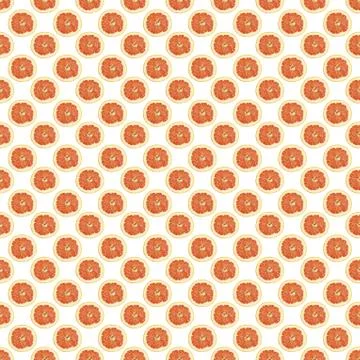 Seamless pattern of isolated slices of grapefruit. Wallpaper for background Stock Photos
