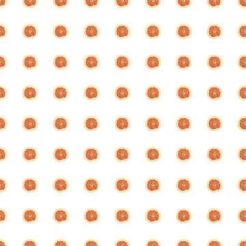 Seamless pattern of isolated slices of grapefruit. Wallpaper for background Stock Photos