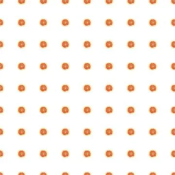Seamless pattern of isolated slices of grapefruit. Wallpaper for background Stock Photos