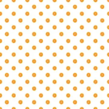 Seamless pattern of isolated slices of orange. Wallpaper for background, design Stock Photos