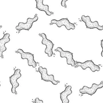 Seamless pattern isolated water puddle sketch hand drawn Stock Illustration