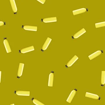 Seamless pattern isometric diving cylinder cartoon vector 스톡 일러스트