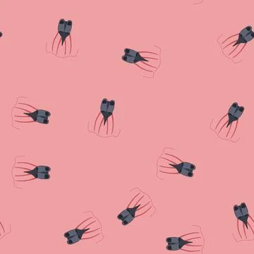 Seamless pattern isometric flippers cartoon vector 库存插图