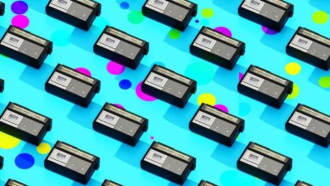 Seamless Pattern Isometric Radio For Minimal Art 02 イラスト素材