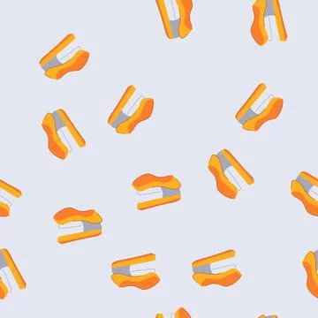 Seamless pattern isometric stapler cartoon vector Stock Illustration