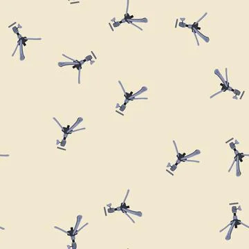 Seamless pattern isometric tripod camera cartoon vector Stock Illustration